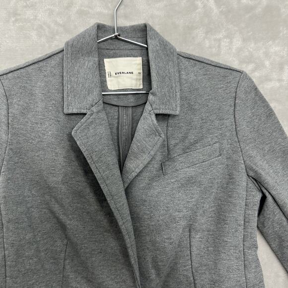 Everlane Women's Blazer XS Gray Organic Cotton Knit Stretch Slim Fit Career - Picture 4 of 14